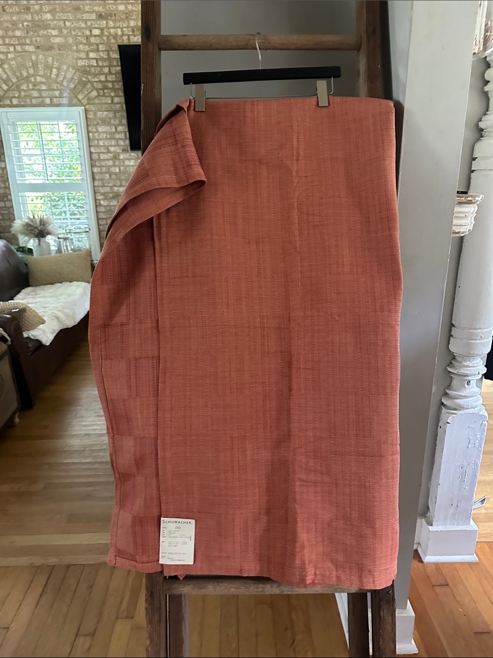 SCHUMACHER LUXURY MADE IN ITALY 54 INCH CURTAIN SET WOVENS SPRING 2002 PAPRIKA